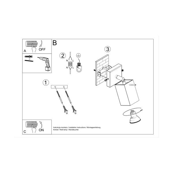 Сива стенна лампа Toscana – Sollux-image-4