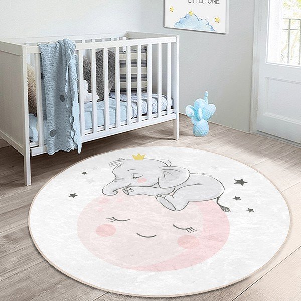 Бял детски килим ø 120 cm Comfort - Mila Home-image-1