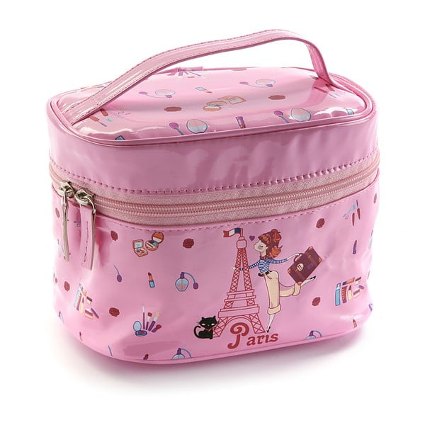 Розова козметична чанта Paris, дължина 18,5 cm - Versa