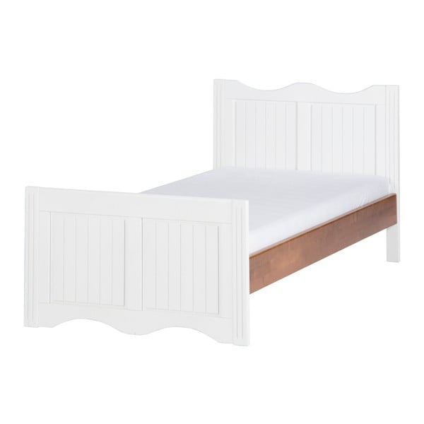 Bílá postel z masivního březového dřeva Szynaka Meble Princessa, 90 cm