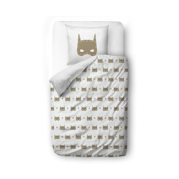 Единично  детско спално бельо от памучен сатен 135x200 cm Batboy – Butter Kings