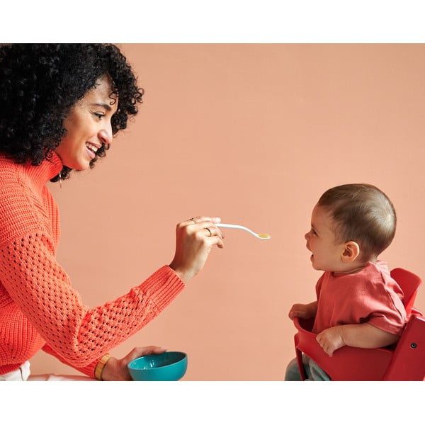 Пластмасови бебешки лъжички в бяло и светлорозово в комплект от 2 броя Flowers & butterflies – Mepal-image-1