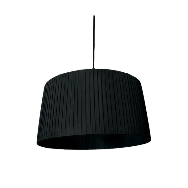 Черна висяща лампа с текстилен абажур ø 50 cm - SULION