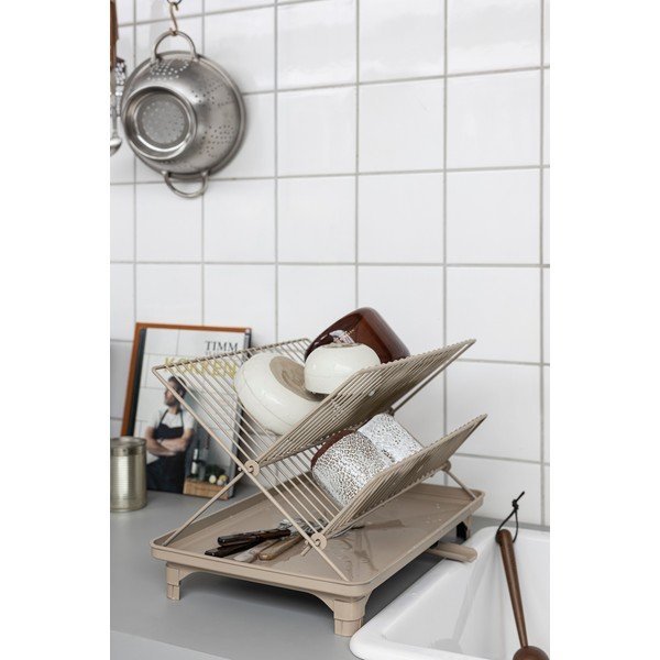 Бежова двуетажна тавичка за оттичане 42x29 cm Dry-It – Mette Ditmer Denmark-image-1