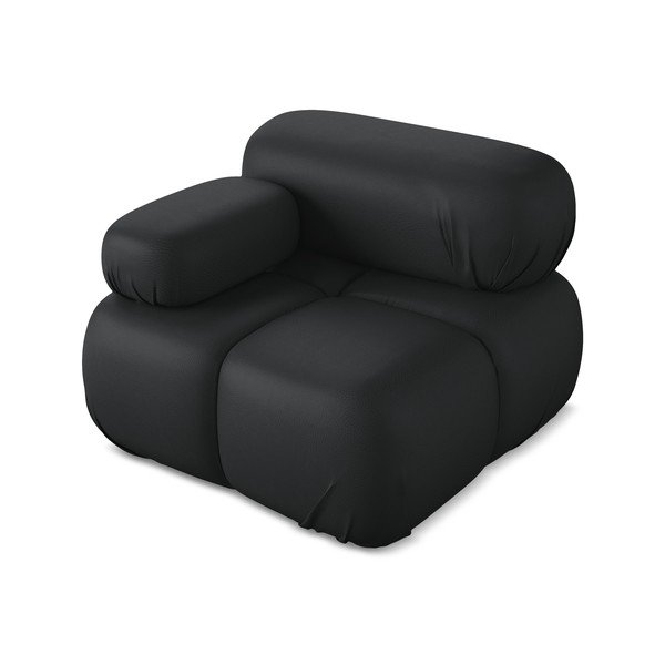 Черен модул за диван от изкуствена кожа (ляв ъгъл) Lokua – Makamii-image-2