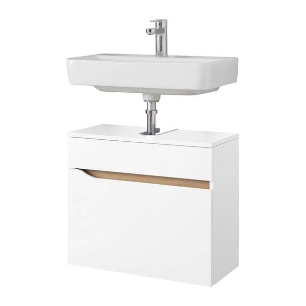 Бял нисък висящ шкаф без мивка 60x53 cm Set 857 – Pelipal-image-3