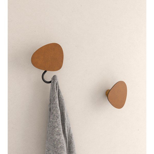 Стенна стоманена кука в цвят кафяв коняк Dot L Bull – LIND DNA-image-1