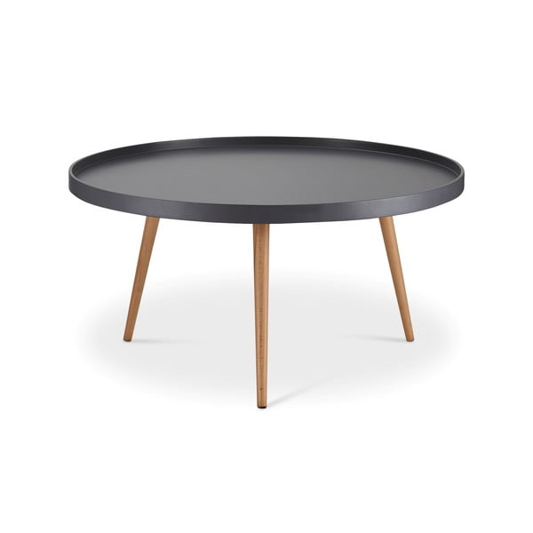 Сива масичка за кафе с крака от букова дървесина , Ø 90 cm Opus - Furnhouse