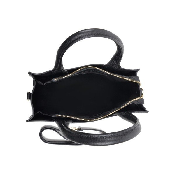 Черна кожена чанта Mangotti Erica - Mangotti Bags-image-3