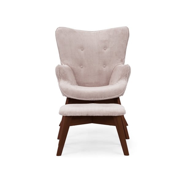 Светлорозов фотьойл с табуретка от рипсено кадифе Niko – Ropez-image-3