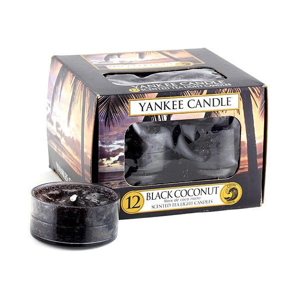 Комплект от 12 свещи с аромат на черен кокос, време на горене 4 часа Black Coconut - Yankee Candle