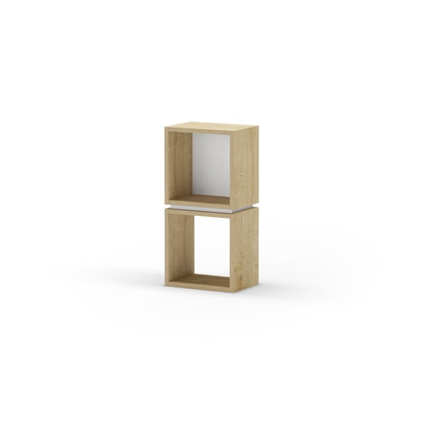Бяло-естествена библиотека от декор от дъб  32x66 cm Lofty – Marckeric-image-2