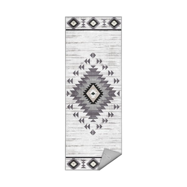 Светлосива пътека подходяща за пране 80x200 cm Ethnic Geo – Mila Home