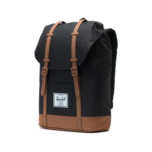 Черна раница с кафяви детайли , 19,5 л Retreat - Herschel-image-1