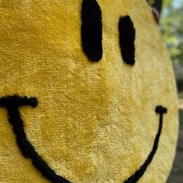Жълт килим за баня ø 90 cm Yellow Smile – Foutastic-image-2
