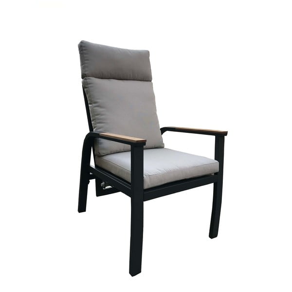 Сив метален градински комплект за хранене за 6 души Annecy – Rojaplast-image-1