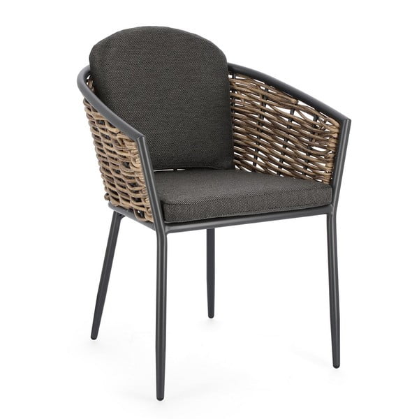 Сив градински стол метален Maribela   – Bizzotto