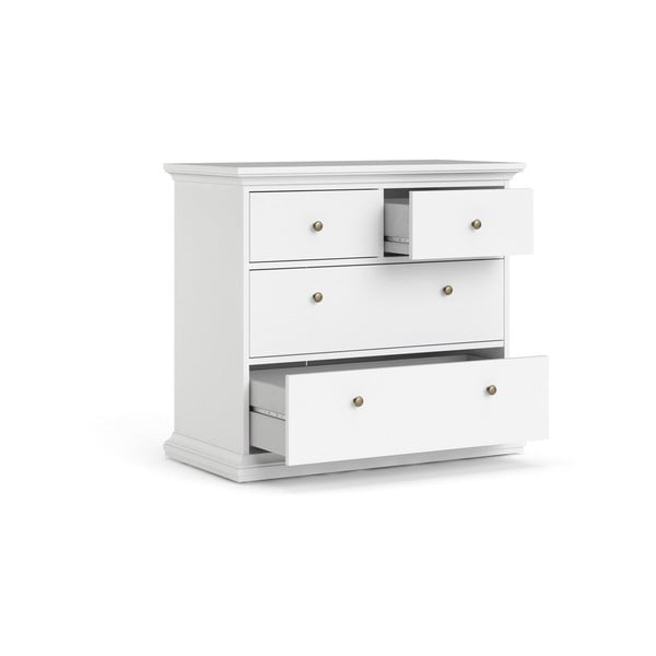 Бял нисък скрин 96x87 cm Paris – Tvilum-image-4