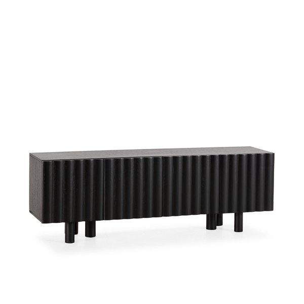 Черна маса за телевизор от масивно манго 160x55x40 cm Tamira – MOME