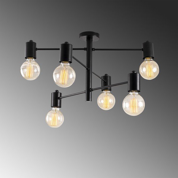 Черна лампа за таван за 6 крушки Hexa - Opviq lights-image-1