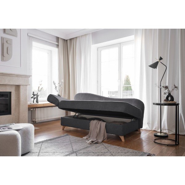 Сив шезлонг от рипсено кадифе (ляв ъгъл) Chic Charlotte – Miuform-image-2