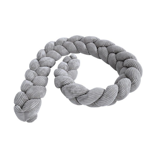 Сиво ограждение за детско легло от рипсено кадифе 300 cm – Meowbaby