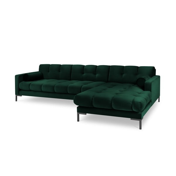 Тъмнозелен ъглов диван от кадифе , десен ъгъл Bali - Cosmopolitan Design-image-2