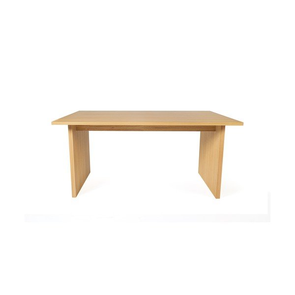 Маса за хранене с дъбов плот 90x160 cm Stripe - Woodman-image-2