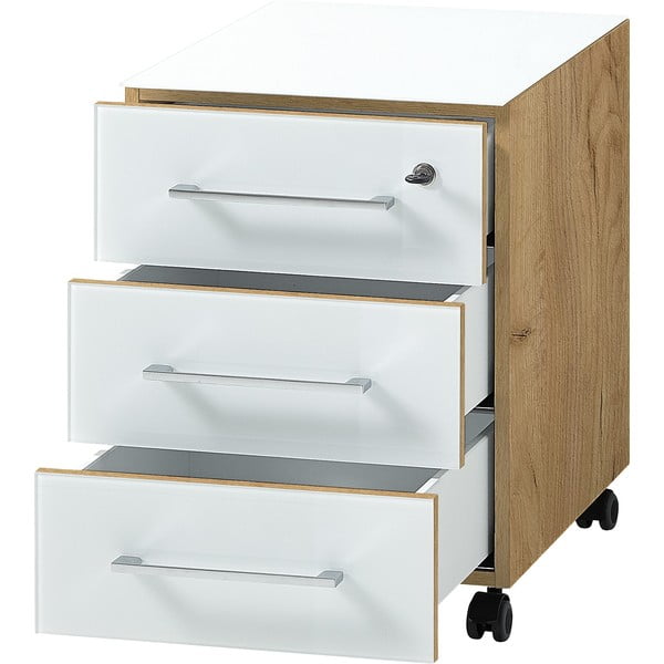 Дъбов шкаф в бял\естествен цвят 40x55 cm Monteria - Germania-image-3