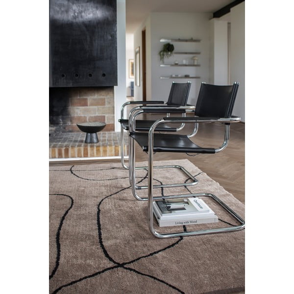 Кафяв памучен килим подходящ за пране 140x200 cm Shadow – Mette Ditmer Denmark-image-1