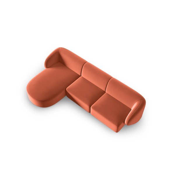 Розов кадифен ъглов диван (ляв ъгъл) Paolo – Milo Casa-image-2