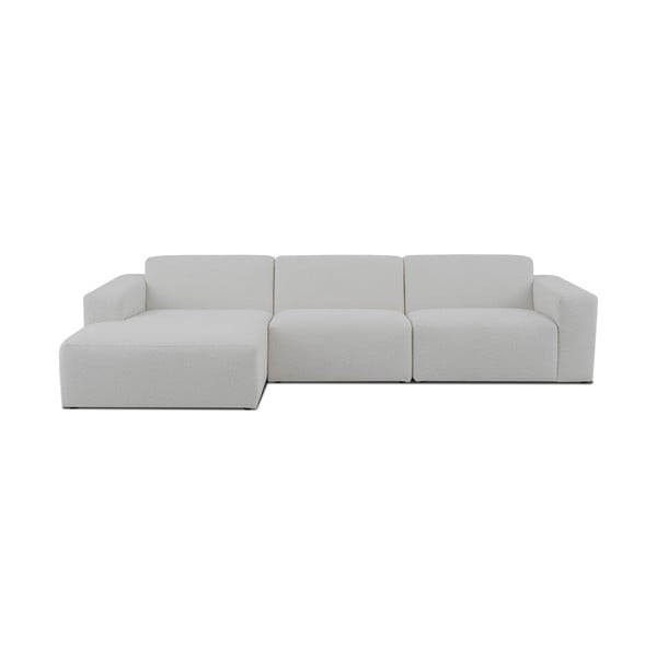 Бял ъглов диван от букле (ляв ъгъл) Roxy – Scandic