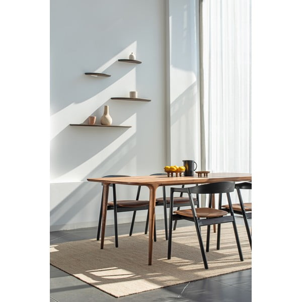 Кафяв дъбов трапезен стол Muna - Gazzda-image-2