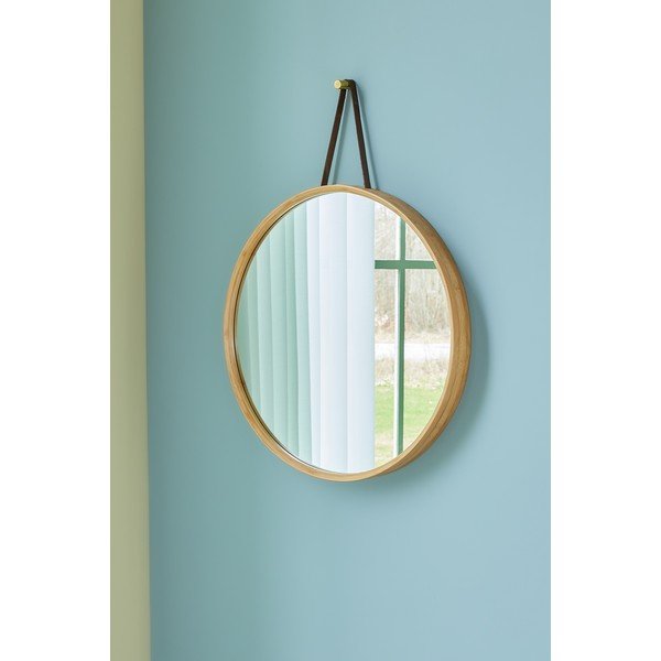Стенно огледало с бамбукова рамка ø 60 cm Mood - Hübsch-image-1