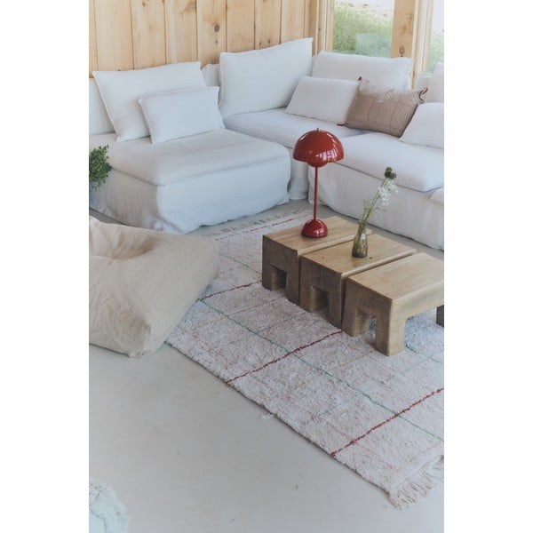 Кремав ръчно изработен памучен килим подходящ за пране 140x200 cm Color Lines – Lorena Canals-image-1