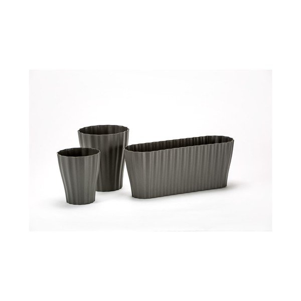 Антрацитно сива саксия Tirola, дължина 38 cm - Plastia-image-1