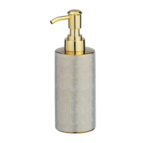 Бял керамичен дозатор за сапун със златни детайли Nuria - Wenko