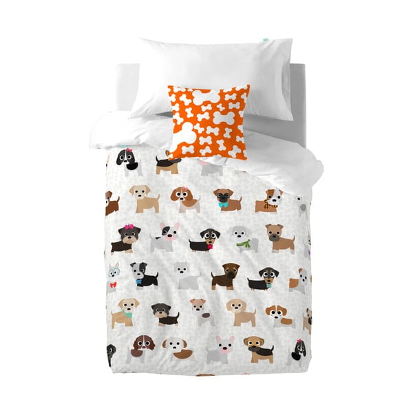 Детска памучна завивка и възглавница Кучета, 140 x 200 cm - Mr. Fox
