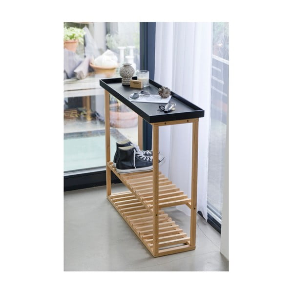 Стелаж за обувки/маса за съхранение с черен дъбов плот Съхранение Hello - Wireworks-image-3