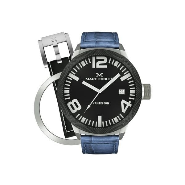 Pánské hodinky Marc Coblen s páskem a kroužkem navíc P18
