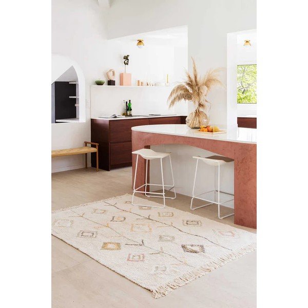 Бежов ръчно изработен памучен килим подходящ за пране 140x200 cm Kaarol Earth – Lorena Canals-image-4