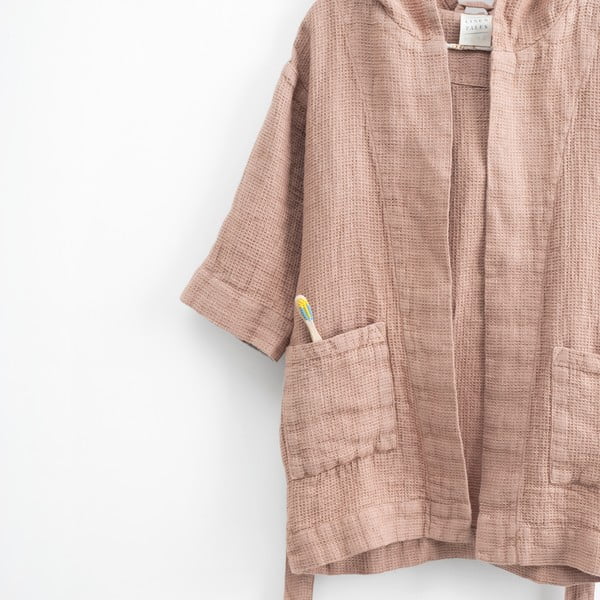 Детски оранжев ленен халат Nature, размер 122 - 128 - Linen Tales-image-1