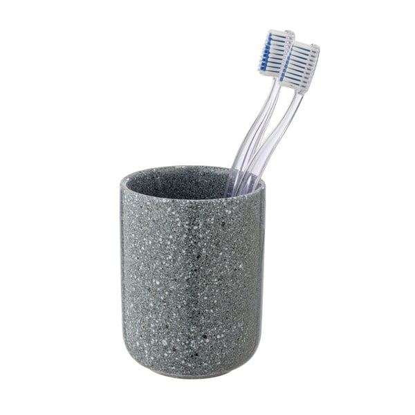 Сива керамична чаша за четки за зъби Noto - Wenko-image-1