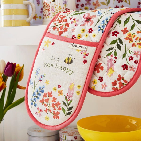 Двойна памучна кухненска ръкавица Be Happy Bee Happy - Cooksmart ®-image-1
