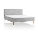 Светлосиво двойно легло 140x200 cm тапицирано без ламелно дъно Smart – Meise Möbel