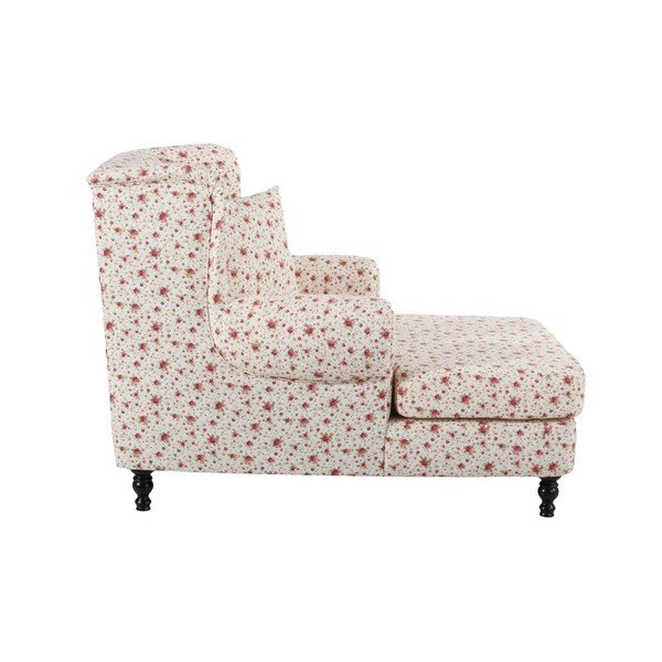 Béžové květinové křeslo ušák Max Winzer Mareille Flowery Beige-image-3