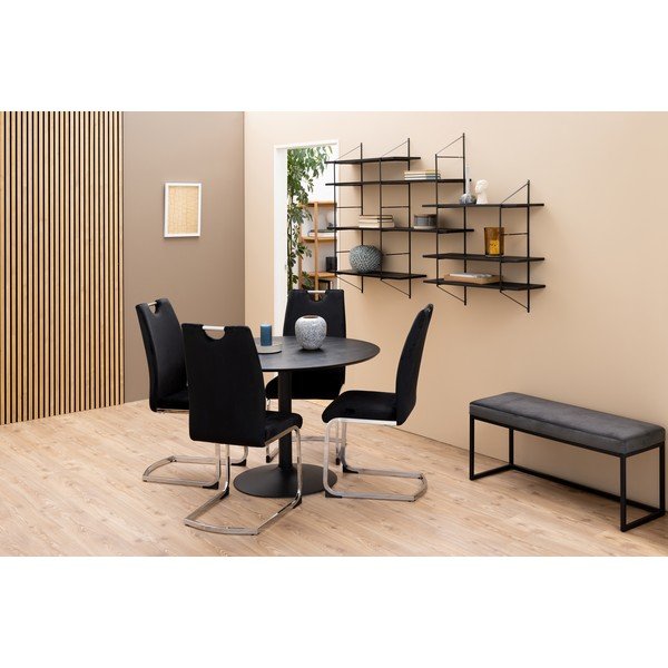 Черен на няколко нива стенен рафт от масивна Пауловния 196 cm Belfast – Actona-image-4