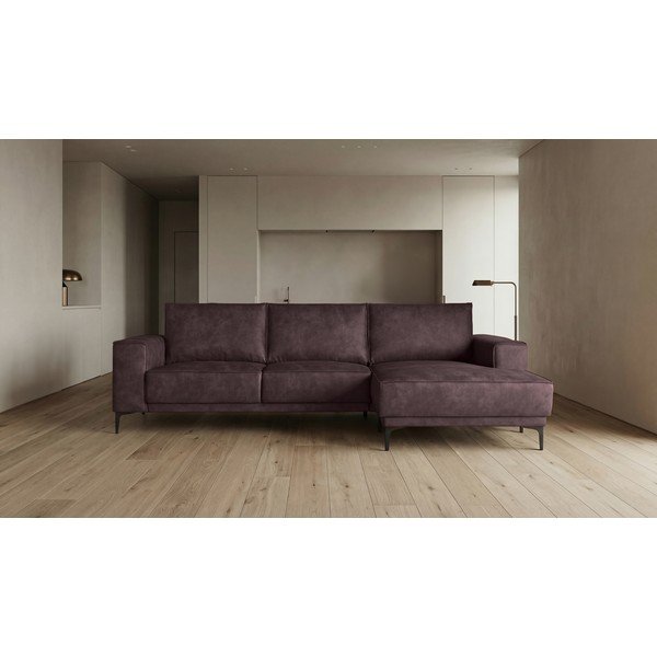 Тъмнокафяв ъглов диван от изкуствена кожа (десен ъгъл) Copenhagen - Scandic-image-4