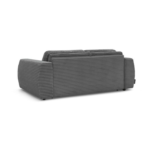 Тъмносив диван за ежедневно спане/сгъваем от рипсено кадифе 220 cm Hugo – Bobochic Paris-image-4