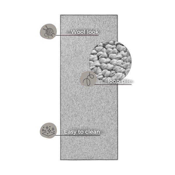 Сива пътека 80x300 cm Wolly – BT Carpet-image-4